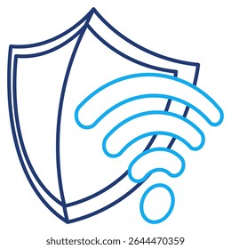 VPN Shield icon represented by Shield, Signal Dual Line style.