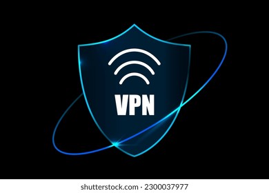 VPN shield logo. Security VPN shield logotype