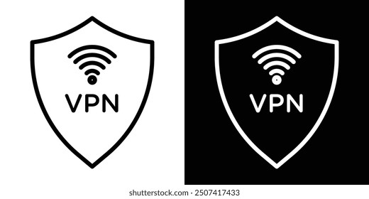 VPN thin line vector icon set.