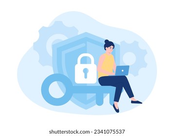 Vpn trending concept flat illustration