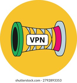 VPN Tunnel Icon for Secure Internet Connection Vector Illustration