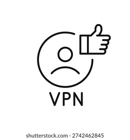 VPN user and like. Established connection, quality security. Pixel perfect, editable stroke vector icon