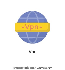 Vpn Vector  Flat Icon Design illustration. Cloud Computing Symbol on White background EPS 10 File