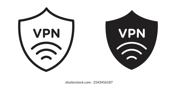 Vpn-Vektorsymbol in Schwarz.