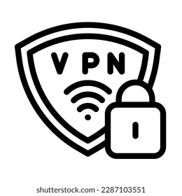 Diseño de iconos de línea de vector Vpn