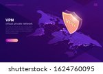 VPN, virtual private network isometric landing page. Data encryption, IP substitute, secure connection concept. Cyber security and privacy, personal info protection 3d vector illustration, web banner