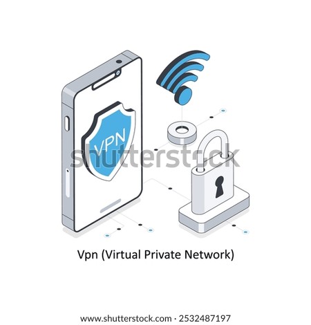 VPN Virtual Private Network  Isometric stock illustration. EPS File stock illustration