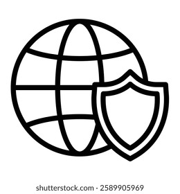 VPN (Virtual Private Network) Vector Line Icon Design For Personal And Commercial Use