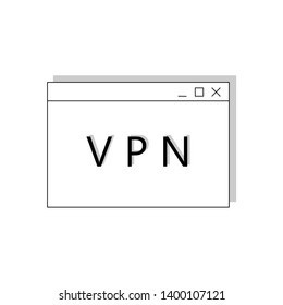 VPN web browser vector icon. Mobile concept and web design