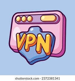 VPN Website Flat Design Illustration Vector