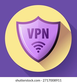VPN wi fi shield icon vector. Virtual Private Network icon. Internet Security VPN Concept Icon