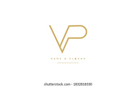 VP,PV ,V ,P  Abstract Letters Logo monogram