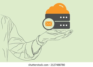 VPS Email Server Icon Vector Design