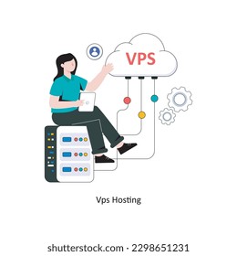 VPS hosting Flat Style Design Vector illustration. Stock illustration