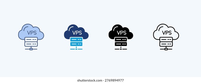Vps Hosting Multiple Icon Illustration Vector
