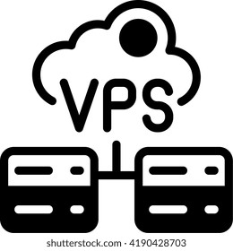 VPS Hosting Semi Solid minimalist Icon Design