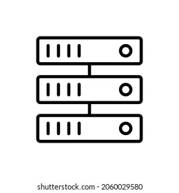 VPS hosting thin line icon. Modern vector illustration of data storage.