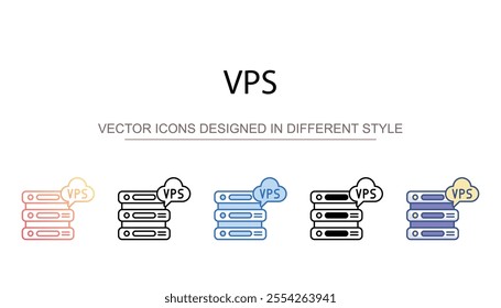 VPS icon design with white background stock illustration
