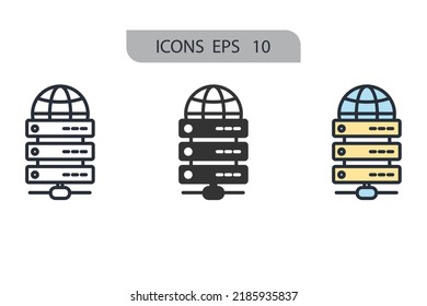 VPS Virtual private  icons  symbol vector elements for infographic web