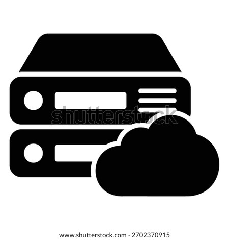 VPS or virtual private server icon for cloud storage