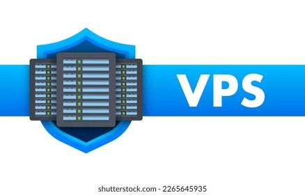 VPS Virtual private server web hosting services infrastructure technology. Vector stock illustration.