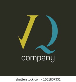 VQ company logo design. Monogram letters V and Q.