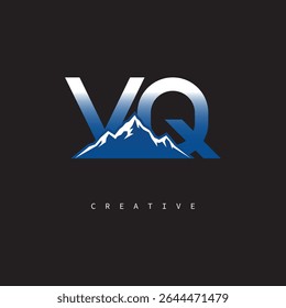 VQ Creative Mountain Logo Bold Gradient Letter mark Branding Design for Business Outdoor Brands