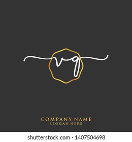 VQ Initial handwriting logo template