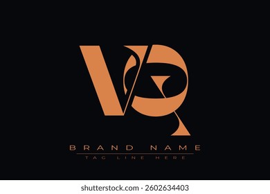 VQ initial letter logo design. Letter V and Q luxury alphabet letter logo icon template