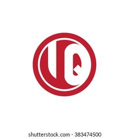 VQ initial letters circle business logo red