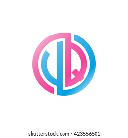 VQ initial letters looping linked circle logo pink blue