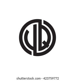 VQ initial letters looping linked circle monogram logo