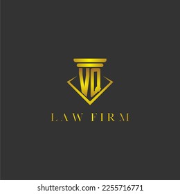 VQ initial monogram logo for lawfirm with creative polygon design