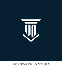 VQ initial monogram logo lawfirm with pillar design