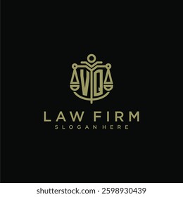 VQ initial monogram logo for lawfirm with scale vector design