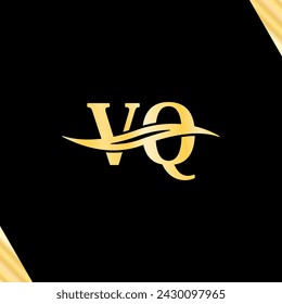 VQ Letter creative monogram Logo design, Elegant typography vector of branding name Logotype.