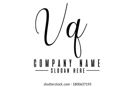 Diseño de logotipo de letras Vq, plantilla de vector de diseño de logotipo vq inicial