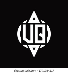 VQ Logo with circle rounded combine triangle top and bottom side design template