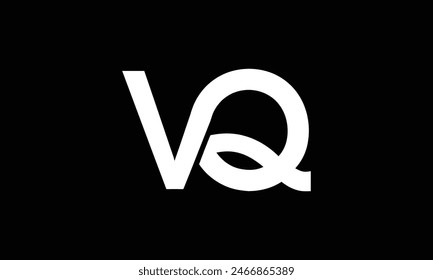 VQ Logo Design, Letra mínima creativa VQ Monograma