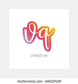VQ logo, vector. Useful as branding, app icon, alphabet combination, clip-art.