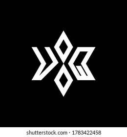 Logo de monograma de la sede social con forma de estrella y plantilla de diseño de estilo de lujo