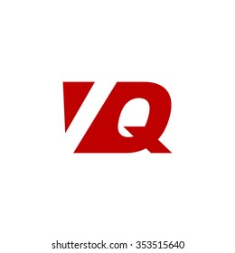 VQ negative space letter logo red