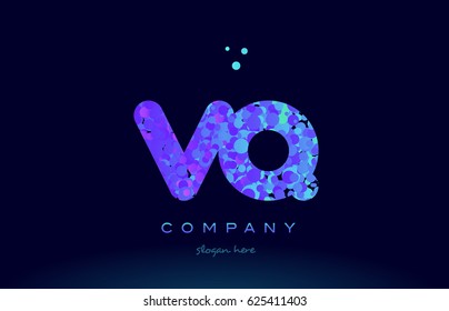 vq v q alphabet pink blue bubble circle dots creative letter company logo vector icon design template