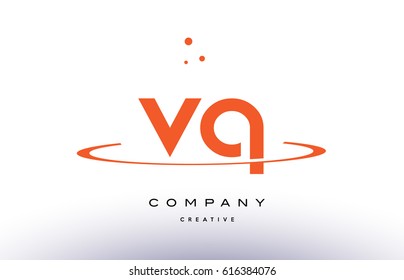 VQ V Q creative orange swoosh dots alphabet company letter logo design vector icon template