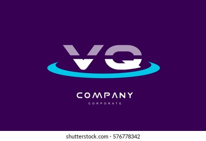 vq v q cyan magenta blue letter combination alphabet vector company logo icon sign design template 