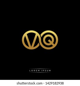 VQ V Q initial letter linked circle capital monogram logo modern template