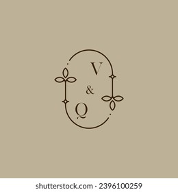 VQ wedding initial logo in high quality professional design that will print well across any print media