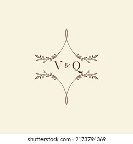 VQ wedding initial logo letters in high quality professional design that will print well across any print media