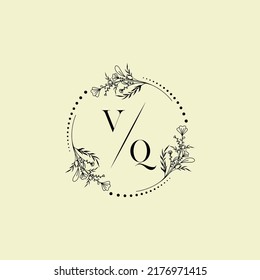 VQ wedding initial logo letters in high quality professional design that will print well across any print media