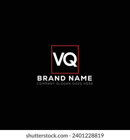 VQ White Letter monogram Logo Design with Black Background. V Q